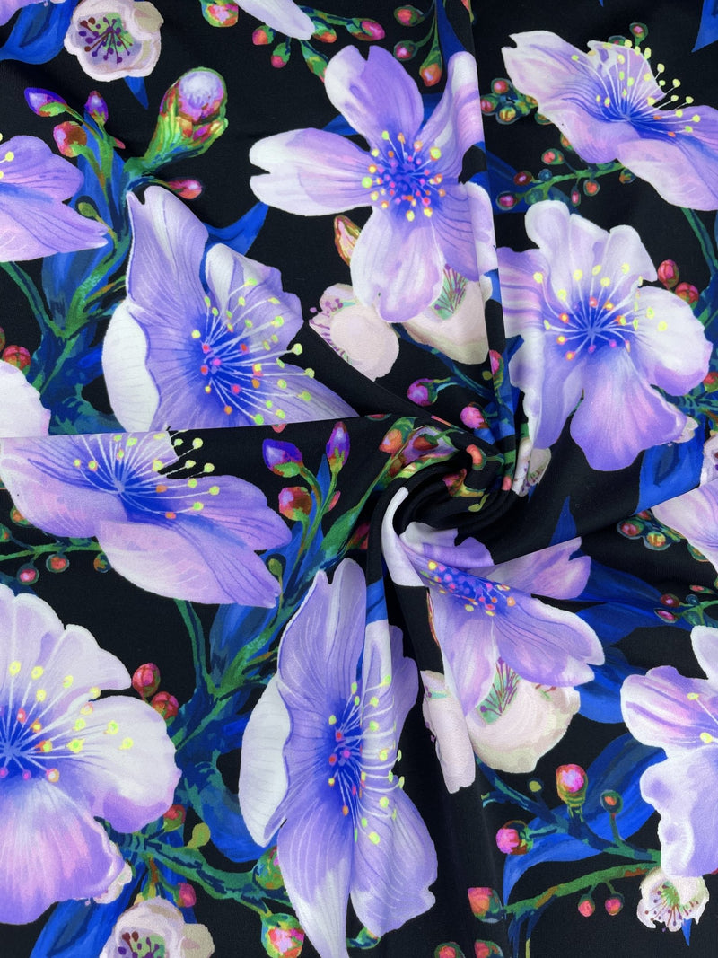 Violet Bloom - Nylon Swimwear Fabric - G.k Fashion Fabrics swimwear