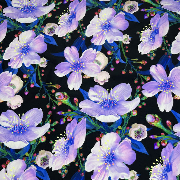 Turquoise Water Color Print Nylon Swimwear Fabric - WJH -1193B