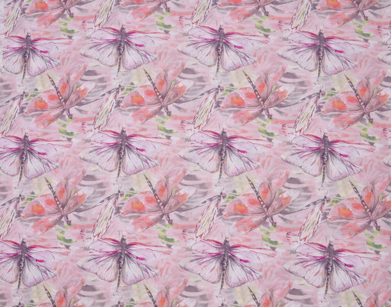Viscose Poplin Dragonfly Print Fabric - 6009 - G.k Fashion Fabrics