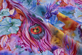 Viscose Poplin Peacock Jungle Print Fabric - 6008 - G.k Fashion Fabrics
