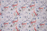 Viscose Poplin Stylish Wild Flower Print Fabric - 6005 - G.k Fashion Fabrics Ecru- 151 / Price per Half Yard viscose