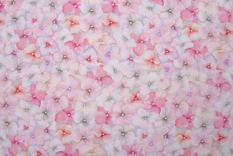 Viscose Poplin Water Floral Print Fabric - 6010 - G.k Fashion Fabrics Old Pink - 1813 / Price per Half Yard viscose