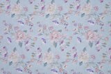 Viscose Poplin Wild Roses Print Fabric - 6003 - G.k Fashion Fabrics Aqua - 1807 / Price per Half Yard viscose
