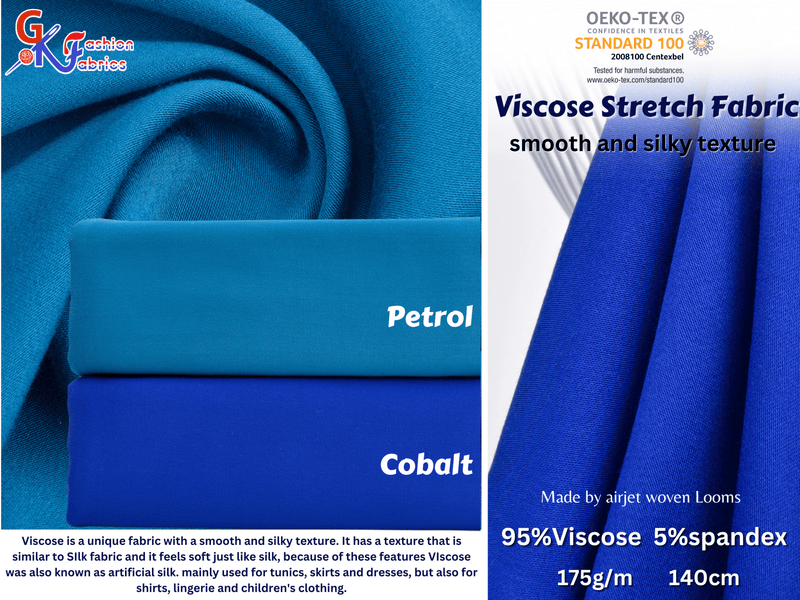 Viscose Satin Stretch Fabric smooth and silky texture –