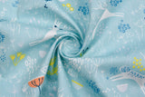 Washed 100 % Organic Cotton Poplin, Winter Deer Print Fabric. GK - 007 - G.k Fashion Fabrics cotton poplin