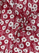 White Sunny Floral - Washed 100% Cotton Poplin Reactive Print - 8037 - G.k Fashion Fabrics cotton poplin