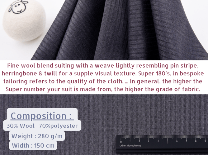 Wool Blend Herringbone Suiting Fabric - 6428 - G.k Fashion Fabrics Suiting Fabric