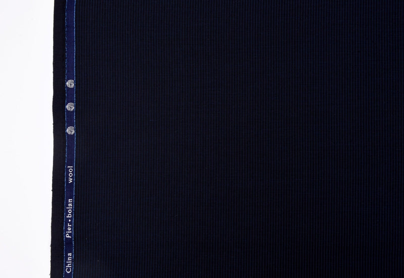 Wool Blend Pin Striped Suiting Fabric - 6428 - G.k Fashion Fabrics Suiting Fabric