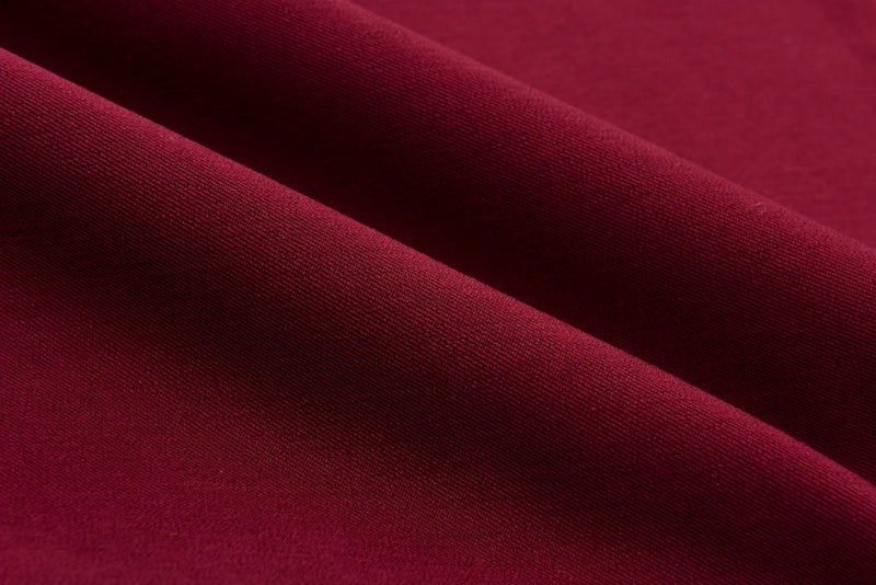 Wool Touch 4 way Spandex Gabardine fabric - G.k Fashion Fabrics Bordeaux - 5 / Price per Half Yard satin