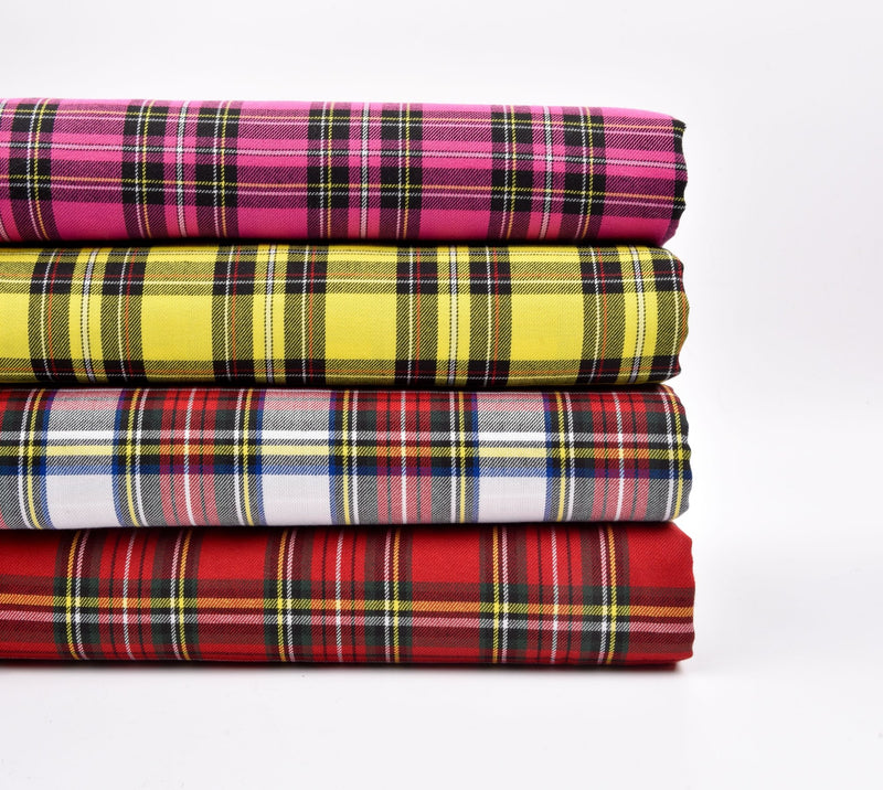Woven Tartan Scottish Plaid Checks Fabric