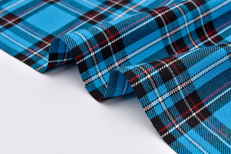Blue Plaid Fabric, Checkered Tartan Plaid Pattern Design Fabric by the Yard  -  Norway